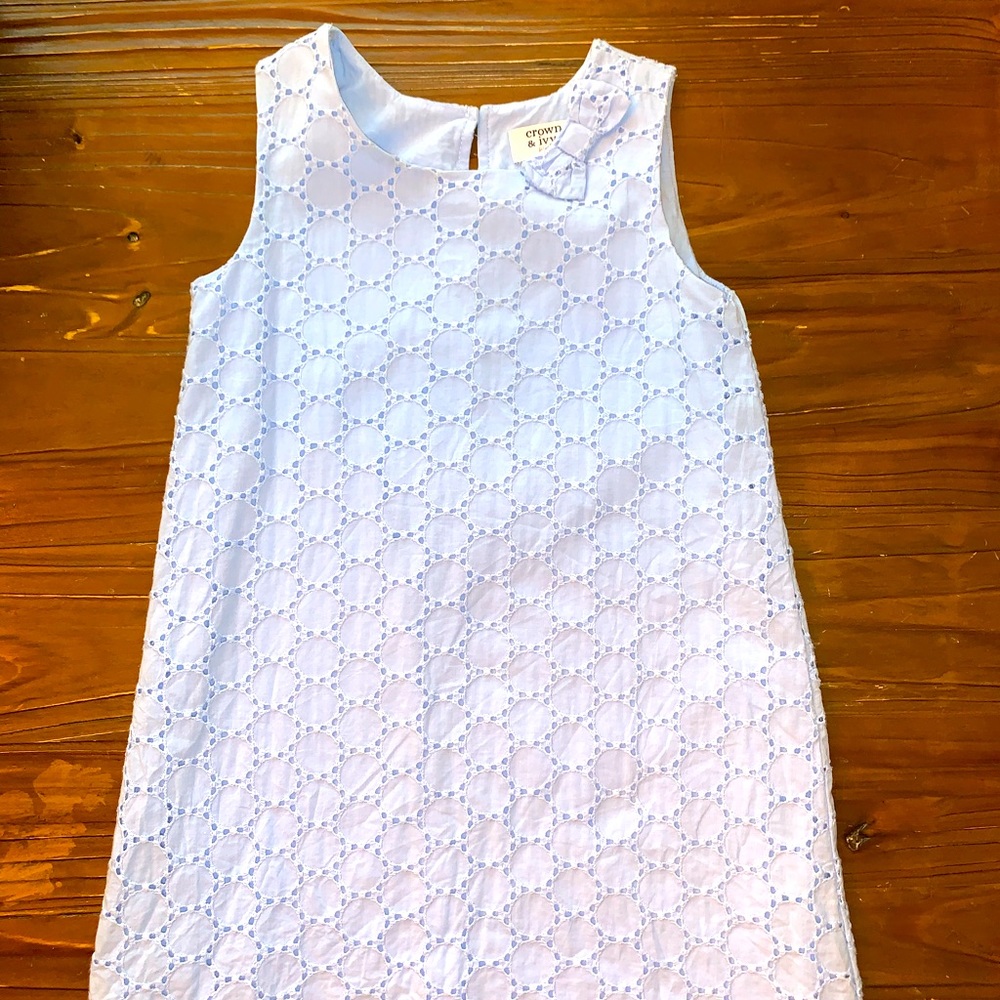 Crown & ivy light blue bow detail dress
